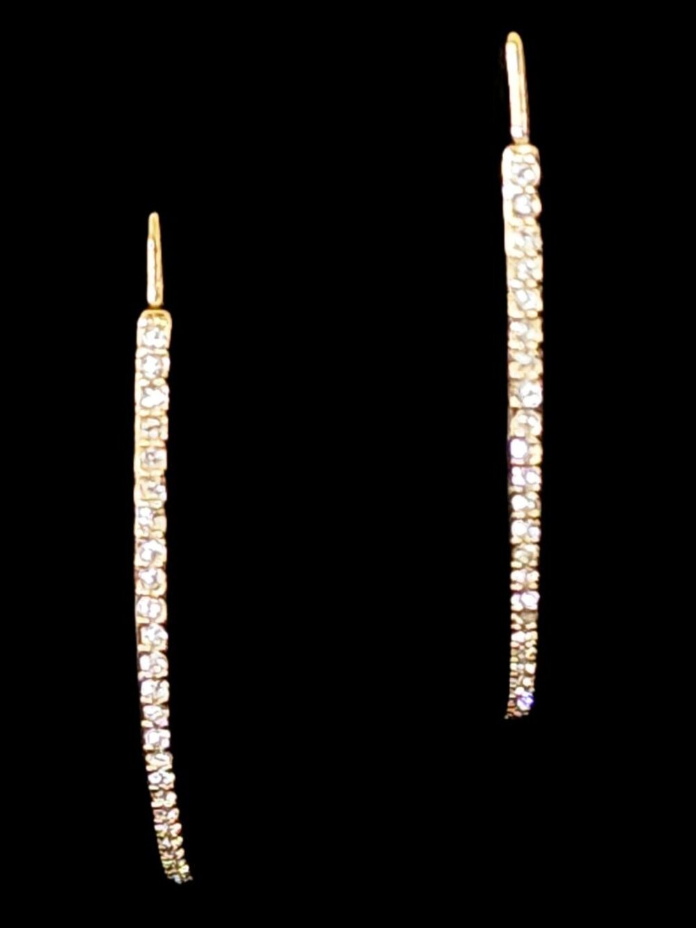 Vintage Y2K Gold Vermeil  XO Jewels Pavé CZ Bar Threaders (Circa 2000)